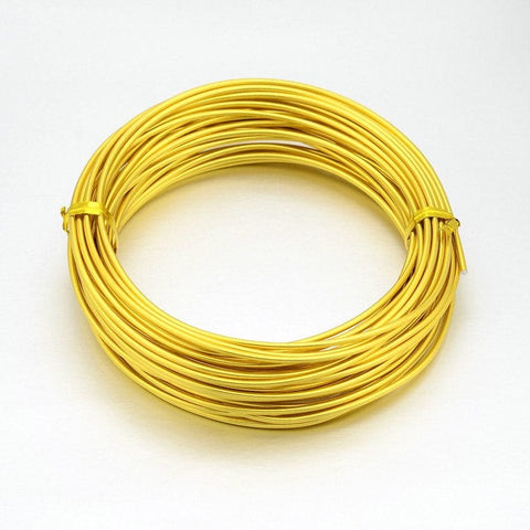 BeadsBalzar Beads & Crafts (AW5328) Aluminum Wire, Yellow Size: about 2mm in diameter, 10m-roll.