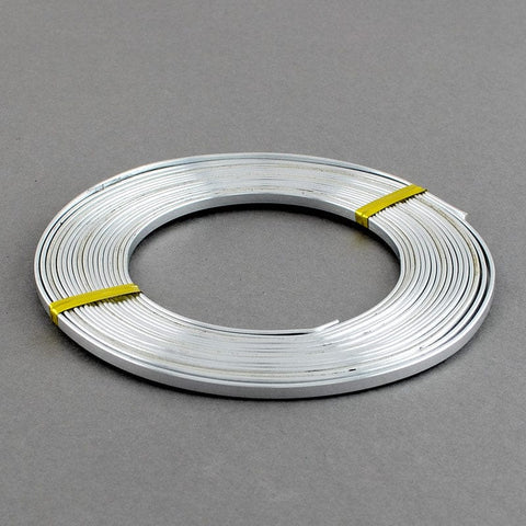 BeadsBalzar Beads & Crafts (AW5800) Aluminum Wire, Flat, Silver Size: 5mm