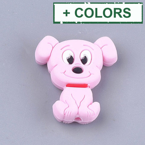 BeadsBalzar Beads & Crafts (BB7247-X) Food Grade Silicone Beads For Teethers, Beagle Dog, PearlPink 28mm (1 PC)