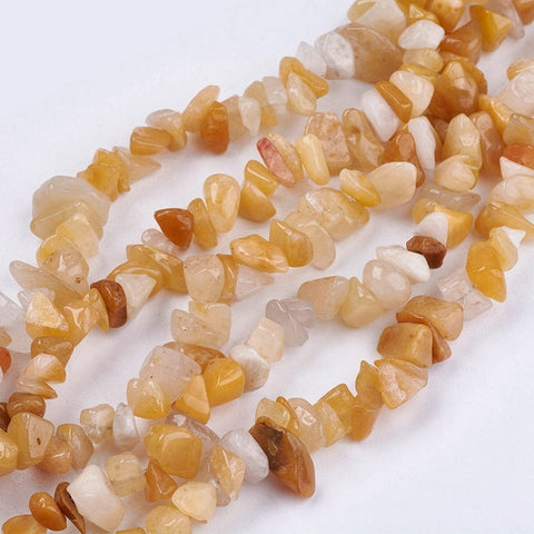 BeadsBalzar Beads & Crafts (BC1552-11) Natural Red and Yellow Jade Stone Chip 4~10mm long (+- 210pcs/strand)