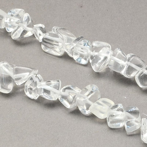 BeadsBalzar Beads & Crafts (BC1552-B15) Natural Quartz Crystal Stone Bead Strands, Chip, Quartz Crystal 8~18mm