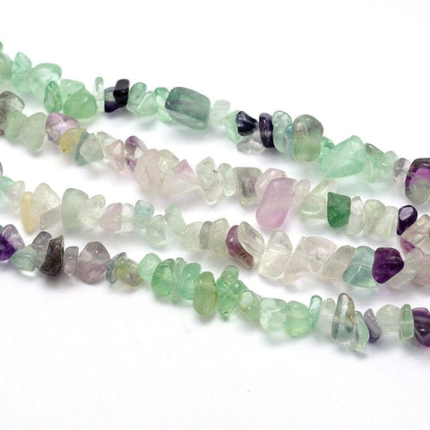 BeadsBalzar Beads & Crafts (BC8364-16) Natural Fluorite Beads Strands, Chips Size: about 5~8mm wide (1 STR)