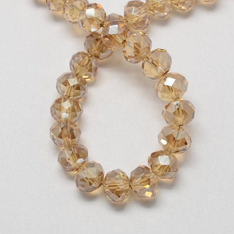 BeadsBalzar Beads & Crafts (BE1301C) Handmade Glass Beads, Faceted Rondelle, Camel  Size: about 8mm