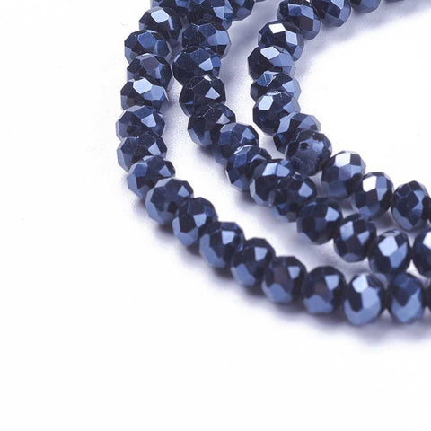 BeadsBalzar Beads & Crafts (BE1341)  Glass Beads Strands, Pearl Luster Plated, Crystal Suncatcher Black 4mm
