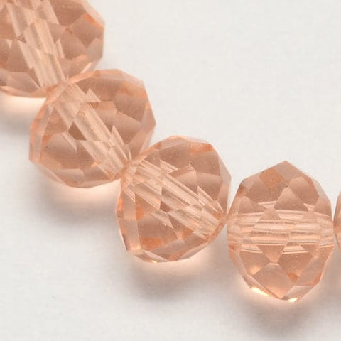 BeadsBalzar Beads & Crafts (BE1511) Handmade Glass Beads, Faceted Rondelle, DarkSalmon  Size: about 8mm