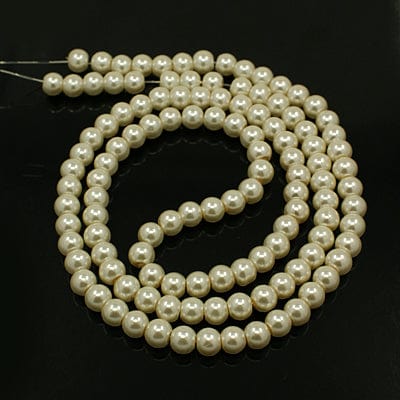 BeadsBalzar Beads & Crafts (BE1541) pearlized Glass Pearls 6mm Ivory