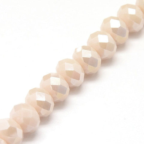 BeadsBalzar Beads & Crafts (BE1705) Electroplate Crystal Glass Rondelle Beads Strands, Faceted,10x7mm
