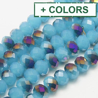 BeadsBalzar Beads & Crafts (BE1716-X) Electroplate Glass Faceted Rondelle Beads Half Plated, 2.9x3.5mm (1 STR)