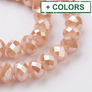 BeadsBalzar Beads & Crafts (BE1719-X) Electroplate Glass Beads Strands, Imitation Jade, Faceted Abacus, 6MM (1 STR)