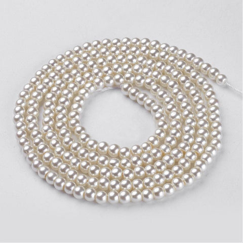 BeadsBalzar Beads & Crafts (BE197)Glass pearls 8mm Ivory