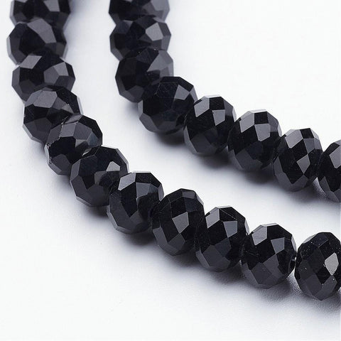 BeadsBalzar Beads & Crafts (BE2550) Glass Crystal Suncatcher, Faceted, Abacus, Black 8MM