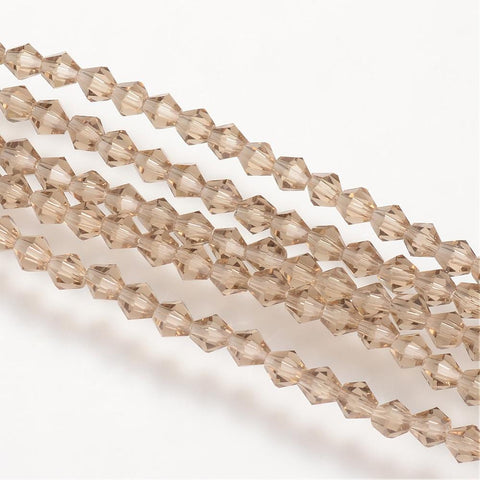 BeadsBalzar Beads & Crafts (BE2813B) Faceted Bicone Glass Beads, BurlyWood 3mm