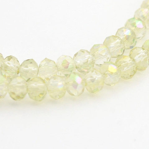 BeadsBalzar Beads & Crafts (BE2828) Electroplate Glass Beads Strands, Faceted Rondelle, Colorful 2.5~3mm (1 STR)