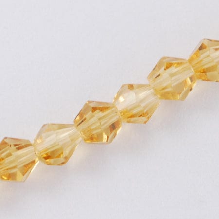 BeadsBalzar Beads & Crafts (BE3918) Faceted Bicone Glass Beads Strands, Gold 3MM