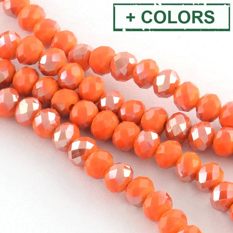 BeadsBalzar Beads & Crafts (BE3921-X) Electroplate Glass Faceted Abacus Bead Strands, Half Plated, (1 STR)