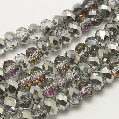 BeadsBalzar Beads & Crafts (BE4365) Glass Beads LightGrey 4x3mm