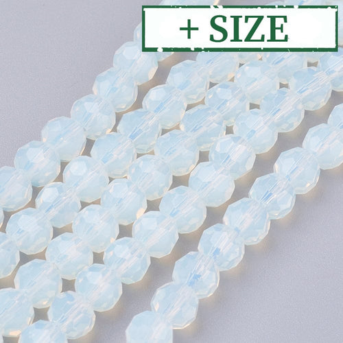 BeadsBalzar Beads & Crafts (BE4700-X) Opalite Beads Strands, Faceted Round,  CHOOSE SIZE (1 STR)