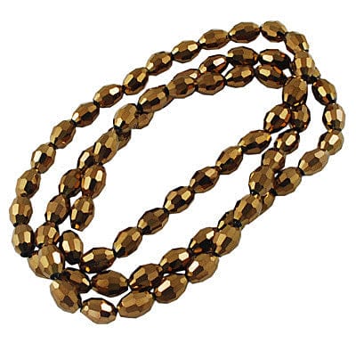 BeadsBalzar Beads & Crafts (BE5004A) Electroplate Glass Beads, Red Copper Plated, Faceted Oval, Goldenrod bead: 8mm