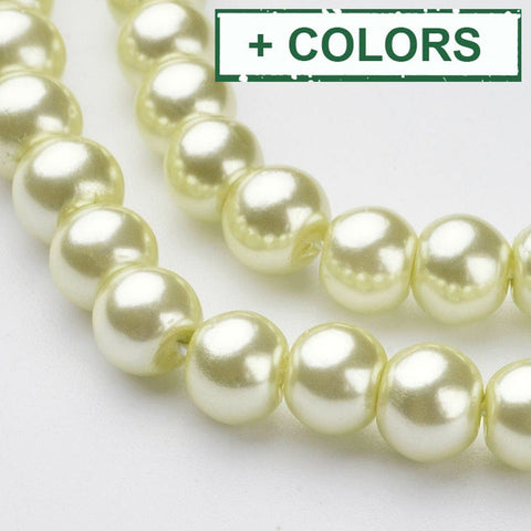 BeadsBalzar Beads & Crafts (BE52-X) Glass beads pearlized 6mm White (1 STR)