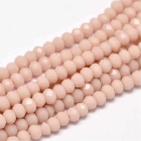 BeadsBalzar Beads & Crafts (BE5211-23) Faceted Rondelle Glass Beads Strands, PeachPuff  4x3mm