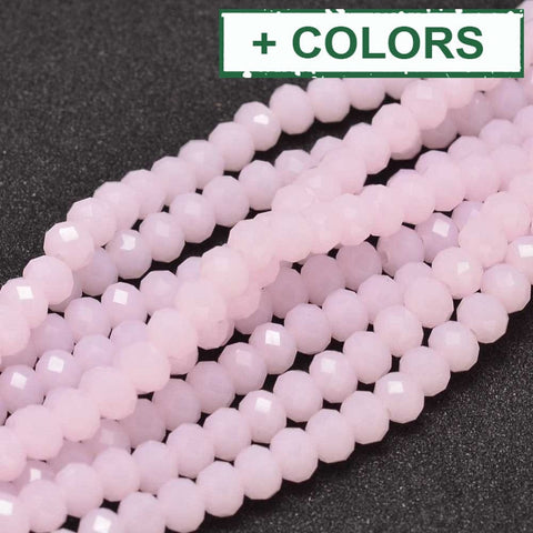 BeadsBalzar Beads & Crafts (BE5211-23) Faceted Rondelle Glass Beads Strands, PeachPuff  4x3mm
