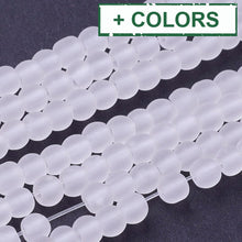 Load image into Gallery viewer, BeadsBalzar Beads &amp; Crafts (BE5439-X) Transparent Glass Bead Strands, Frosted, Round, 4MM (1 STR)
