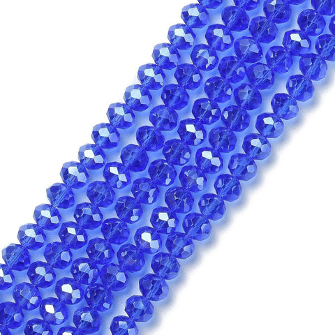 BeadsBalzar Beads & Crafts (BE5597-X) Handmade Glass Beads, Faceted Rondelle, 8x6 mm (1 STR)