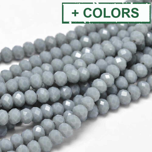 BeadsBalzar Beads & Crafts (BE5624-X) Faceted Rondelle Glass Beads Strands, 6x4mm (1 STR)