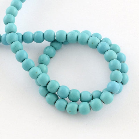 BeadsBalzar Beads & Crafts (BE5735) Gemstone Beads, Synthetical Turquoise, Round, SkyBlue Size: about 4mm