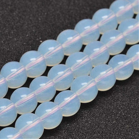 BeadsBalzar Beads & Crafts (BE6382A) Round Opalite Beads Strands Size: about 4mm