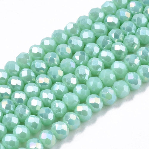 BeadsBalzar Beads & Crafts (BE7512B)Glass Beads Strands, Opaque Solid Color Faceted, Rondelle, Dark Turquoise 4x3mm