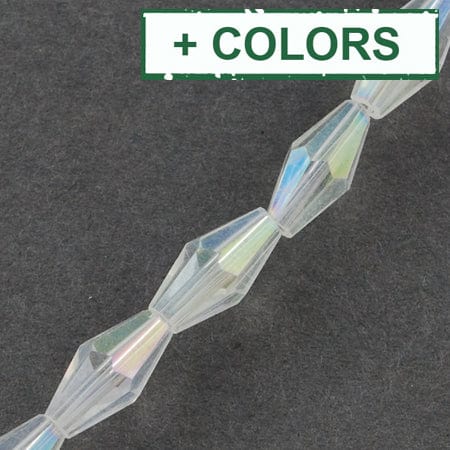 BeadsBalzar Beads & Crafts (BE7808-X) Electroplate Glass Beads Strands, Bicone, 8x4mm