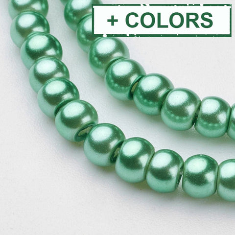 BeadsBalzar Beads & Crafts (BE7814-X) Glass Pearl Beads Strands, Pearlized, Round, 3mm