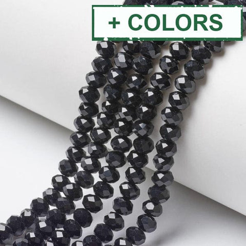 BeadsBalzar Beads & Crafts (BE7887-D18) Opaque Solid Color Glass Beads Strands, Faceted, Rondelle, 6x5mm