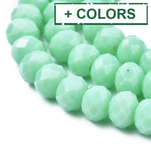 BeadsBalzar Beads & Crafts (BE7914-X) Opaque Glass beads, Faceted, Rondelle, Turquoise 4x3mm