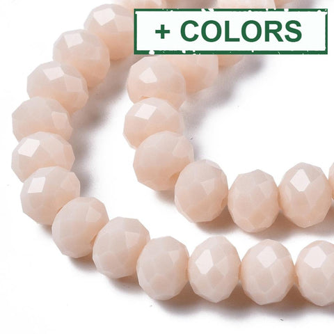 BeadsBalzar Beads & Crafts (BE7915-X) Opaque Solid Color Glass Beads Strands, Faceted, Rondelle, Gold 8x6mm