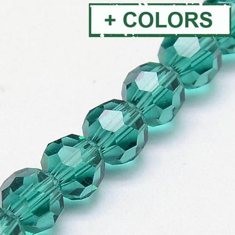 BeadsBalzar Beads & Crafts (BE7916-X) Glass Beads Strands, Faceted, Round, 8mm (1 STR)