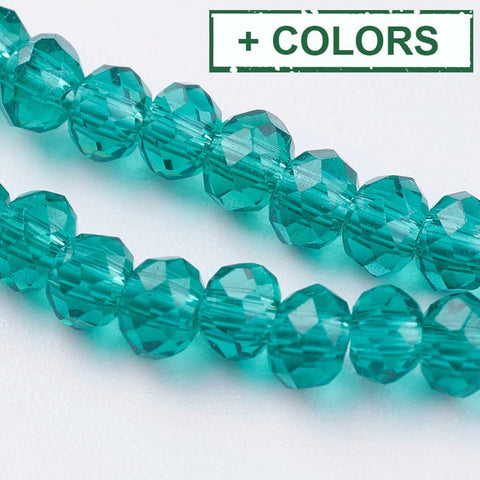BeadsBalzar Beads & Crafts (BE7944-X) Transparent Glass Beads Strands, Faceted, Rondelle, 3x2mm