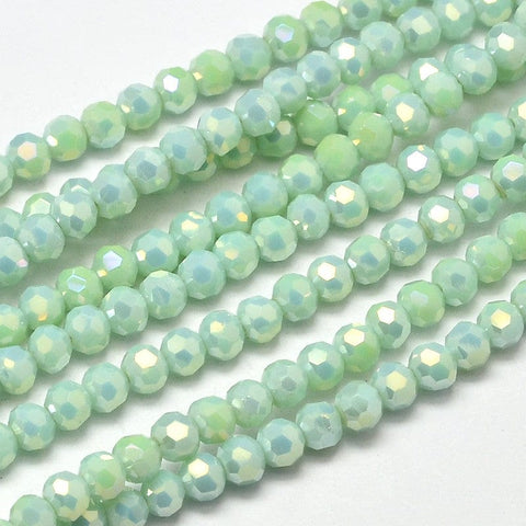 BeadsBalzar Beads & Crafts (BE8038-02) Faceted Round Full Rainbow Plated Electroplate Glass Beads 4mm