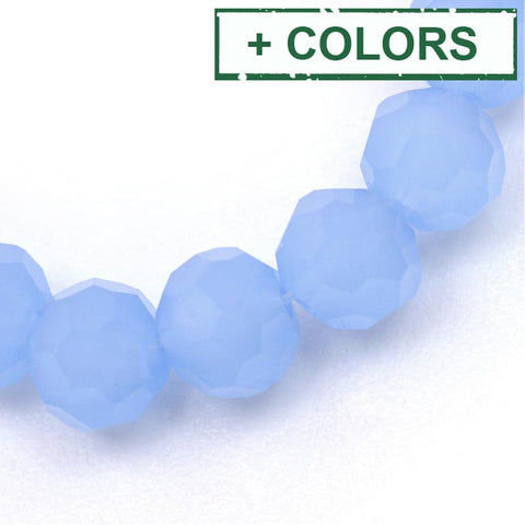 BeadsBalzar Beads & Crafts (BE8039-X) Imitation Jade Glass Bead Strands, Faceted Round, 4~5mm