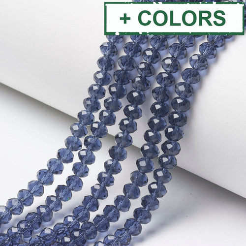 BeadsBalzar Beads & Crafts (BE8699-X) Glass Beads Strands, Faceted, Rondelle, 6x5mm (1 STR)
