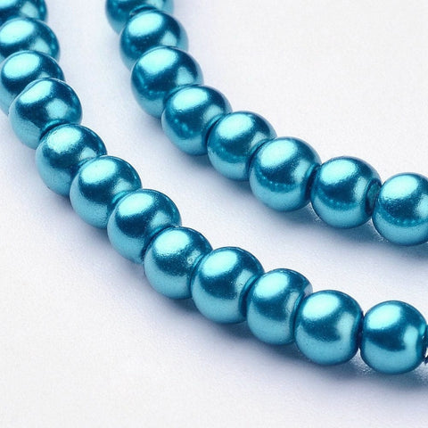 BeadsBalzar Beads & Crafts (BE87) Glass Pearls 4mm Teal