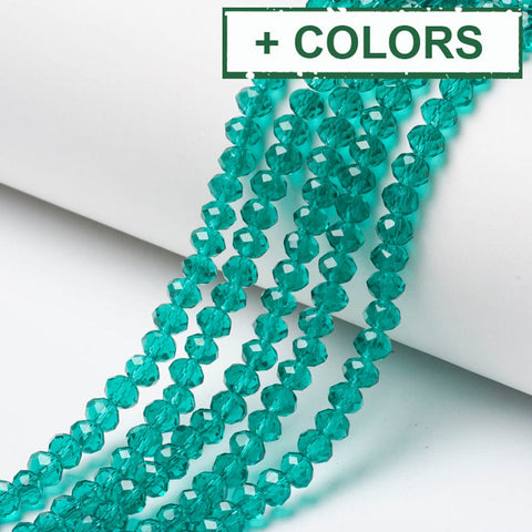 BeadsBalzar Beads & Crafts (BE8724-X) Glass Beads Strands, Faceted, Rondelle, 8x6mm (1 STR)