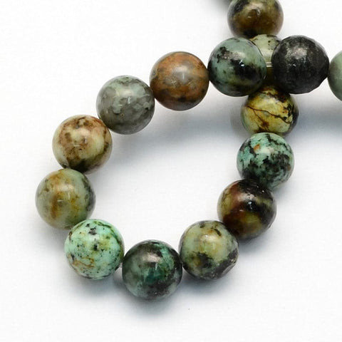 BeadsBalzar Beads & Crafts (BG1934) Natural African Turquoise Round Beads Strands Size: about 8.5mm