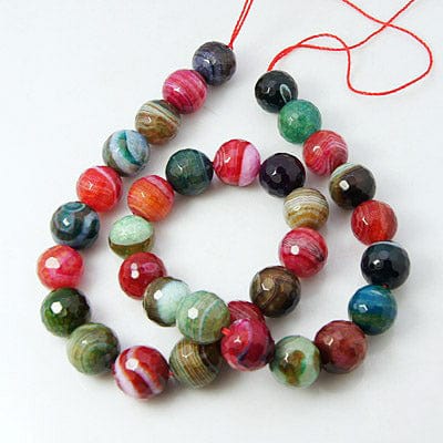 BeadsBalzar Beads & Crafts (BG3923) Natural Striped Agate Beads Strands, Dyed  8MM