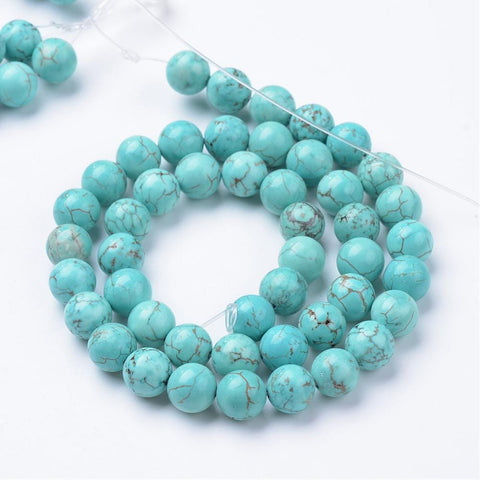 BeadsBalzar Beads & Crafts (BG4713) Synthetic Green Turquoise Beads, Round, Dyed,  4~4.5mm