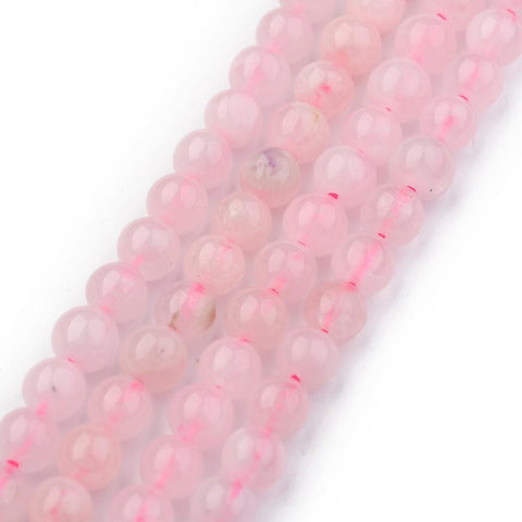 BeadsBalzar Beads & Crafts (BG4714) Natural Rose Quartz Round Bead Strands  4MM (1 STR)
