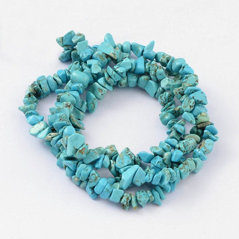BeadsBalzar Beads & Crafts (BG4715) Natural White Jade Chip Beads, DeepSkyBlue   4~10mm long