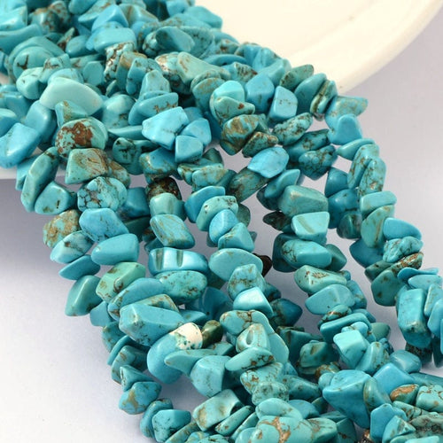BeadsBalzar Beads & Crafts (BG4715) Natural White Jade Chip Beads, DeepSkyBlue   4~10mm long