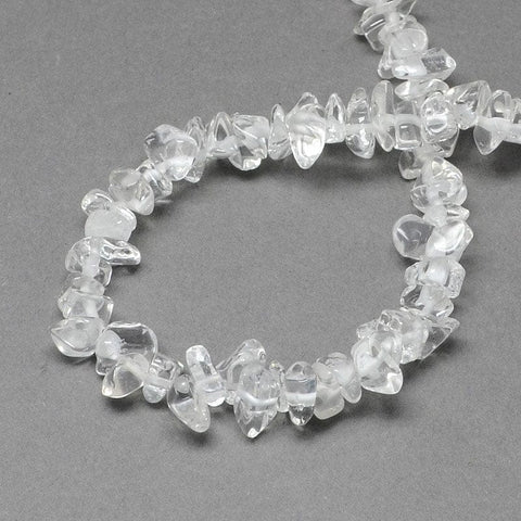 BeadsBalzar Beads & Crafts (BG4718) Natural Quartz Crystal Stone Bead Strands, Chip, Clear  Size: about 4~10mm long,